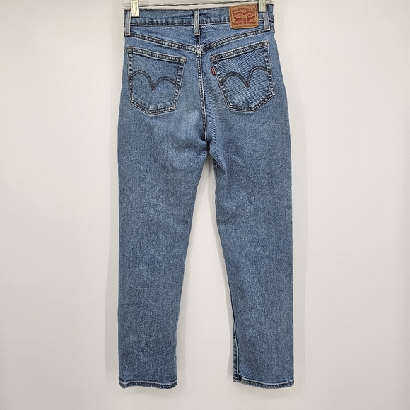 Levi's Wedgie Straight Fit Button Fly High Rise Women's Jeans Size 28 - Picture 5 of 12